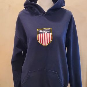 Gildan Los Angeles Water Polo hoodie, women's size M, navy blue
